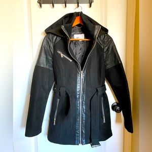 BCBG Moto Style Zip Pea Coat size Medium